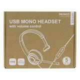 Deltaco Mono Headset m. Ledning - Sort
