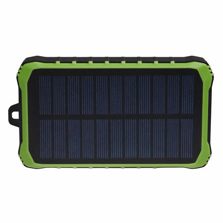 Denver PSO-10012 Solcelle 10.000 mAh PowerBank m. Lygte - Sort / Grøn