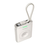 Baseus EnerFill Apple Watch Powerbank 5W - Trådløs Opladning - Indbygget USB-C Kabel - Hvid
