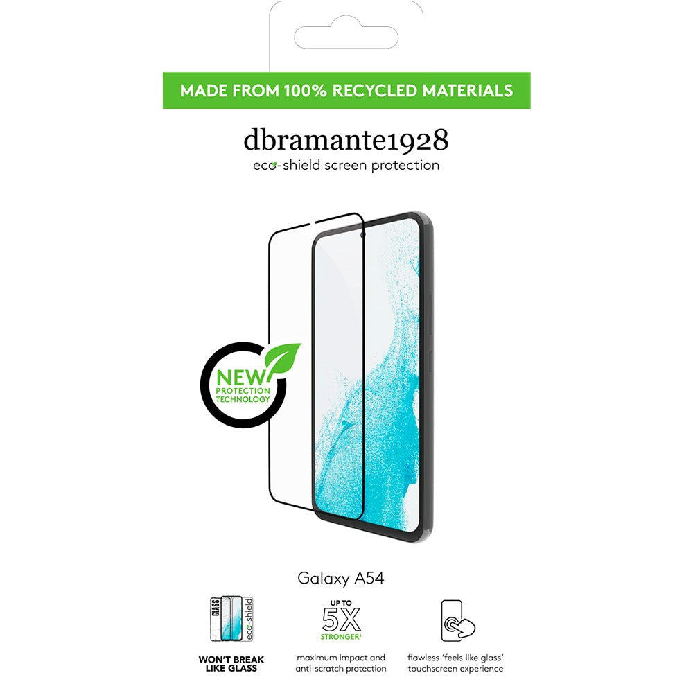 Samsung Galaxy A54 (5G) dbramante1928 Eco-Shield Skærmbeskyttelse m. Installationsramme - Sort Kant