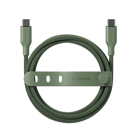 empower by PanzerGlass Racing 2m / 60W USB-C til USB-C Kabel - Sage