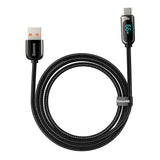 Baseus Display Fast Charging 66W USB-A til USB-C Kabel 66W - 1m - Sort