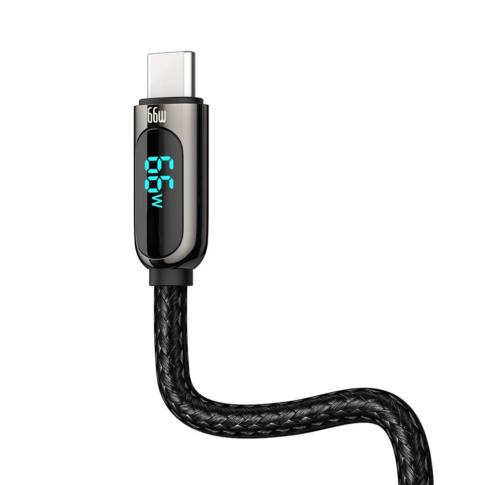 Baseus Display Fast Charging 66W USB-A til USB-C Kabel 66W - 1m - Sort