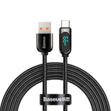 Baseus Display Fast Charging 66W USB-A til USB-C Kabel 66W - 1m - Sort