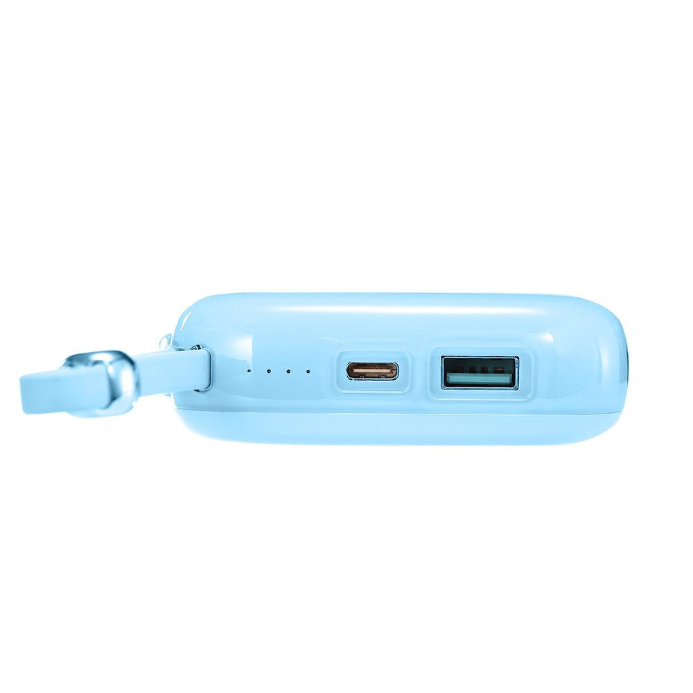 Joyroom Jelly Series JR-L003P Powerbank 22.5W - USB-C PD / USB-A m. Indbygget Lightning - 10.000 mAh - Blå