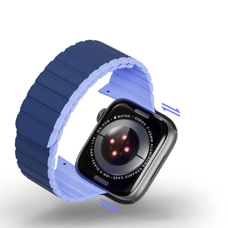 Apple Watch (42/44/SE/45/46/49mm) Dux Ducis LD-Series Silikone Rem m. Magnetisk Lukning - Blå