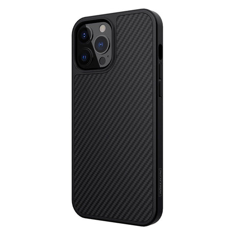 iPhone 13 Pro Max NILLKIN Synthetic Fiber Carbon Bagside Cover - Sort