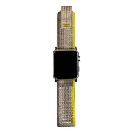 Apple Watch (42/44/SE/45/46/49mm) Velcro Stof Smartwatch Rem - Mørkegrå