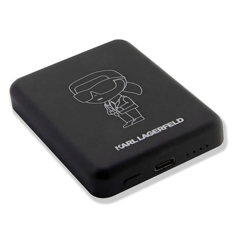 Karl Lagerfeld Magnetisk & Trådløs Qi Powerbank 3000 mAh - MagSafe Kompatibel - Sort / Hvid