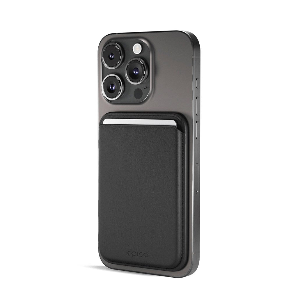 Epico Mag+ Læder Kortholder - MagSafe Kompatibel - Sort