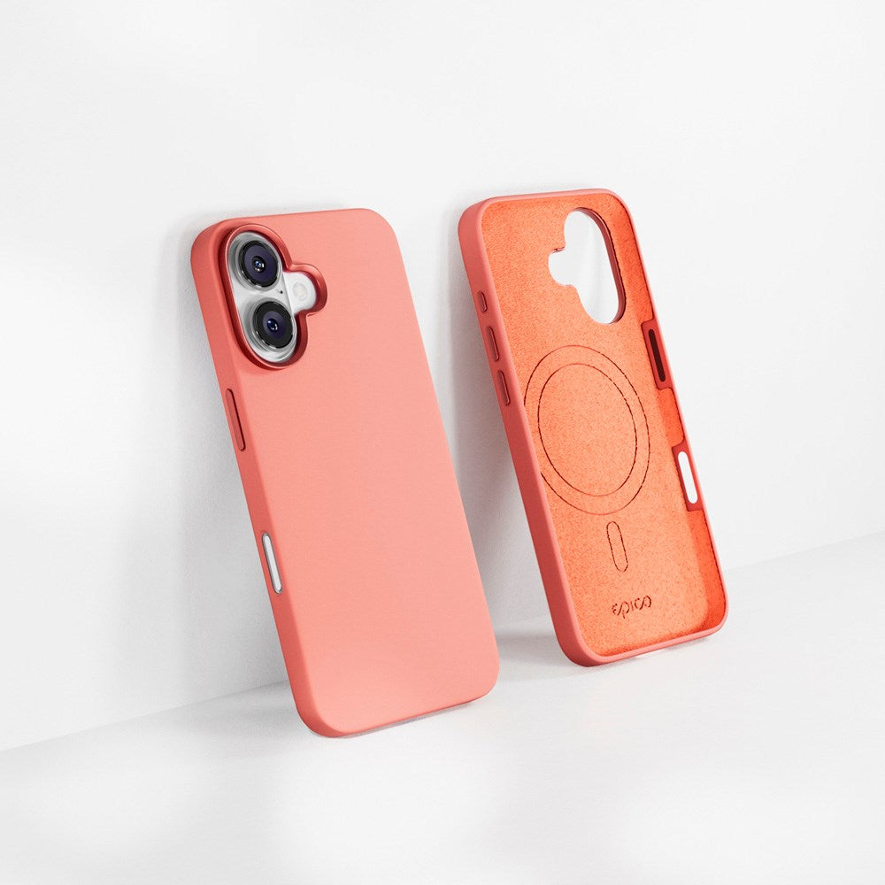 iPhone 16 Epico Mag+ Silikone Bagside Cover - MagSafe Kompatibel - Peach Pink