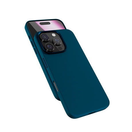 iPhone 16 Pro Epico Mag+ Silikone Bagside Cover - MagSafe Kompatibel - Petrol Blue