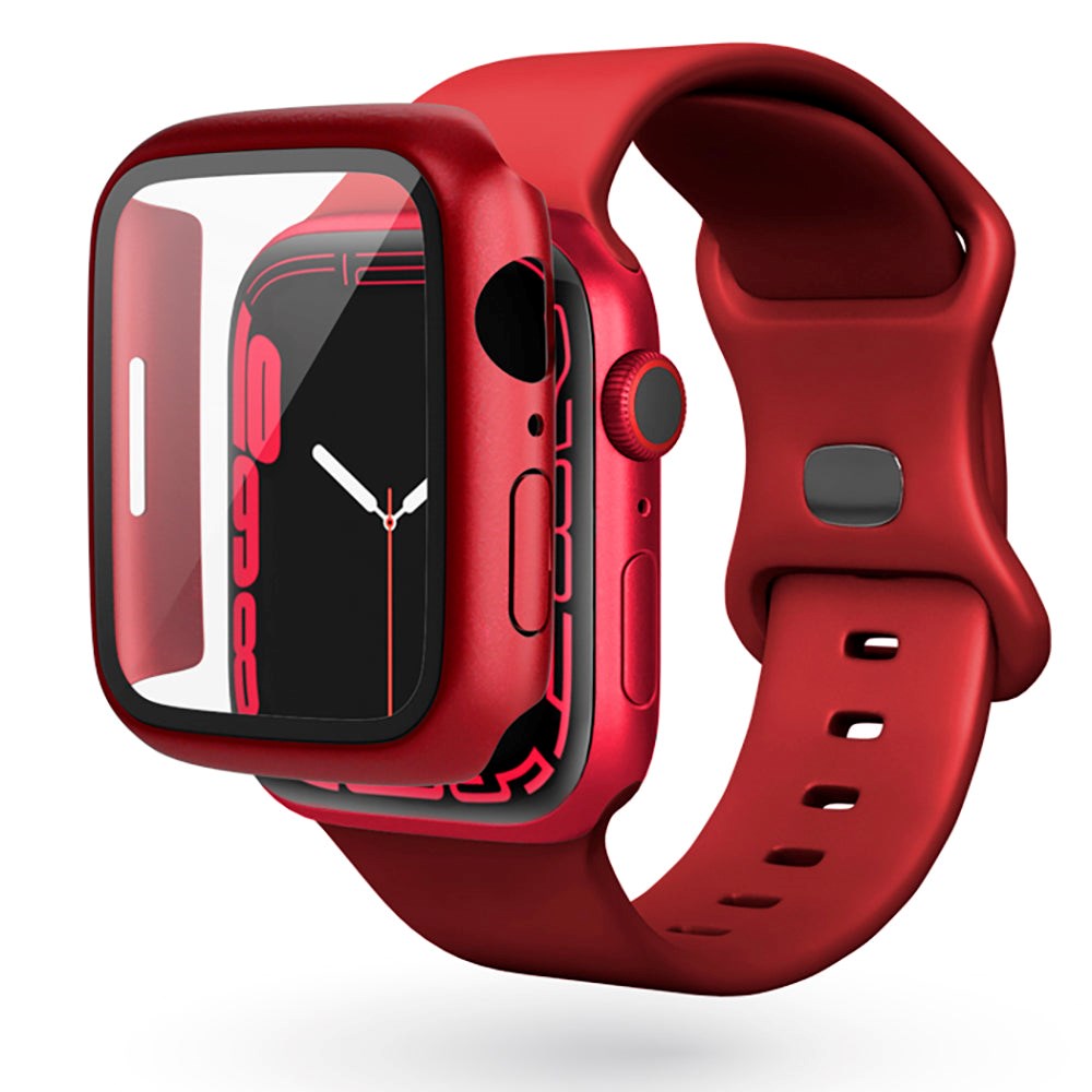 Epico Apple Watch 4/5/6/SE (44mm) Plastik Cover m. Indbygget Skærmbeskyttelse - Rød