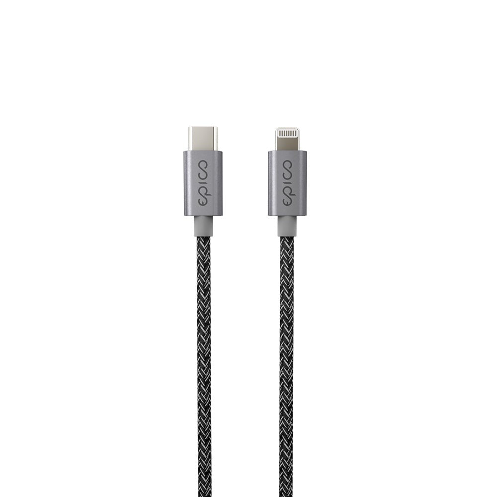 Epico Braided USB-C til Lightning Kabel PD 60W - 120cm - Grå