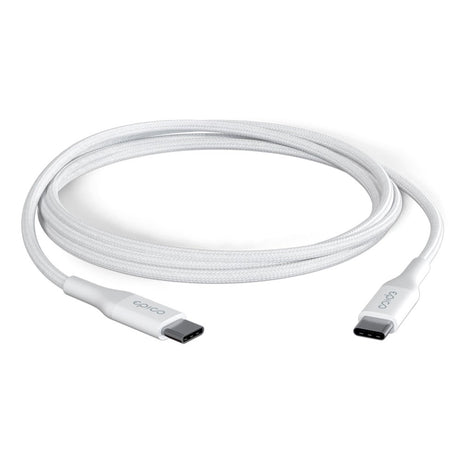 Epico Braided USB-C til USB-C Kabel PD 100W - 200cm - Hvid