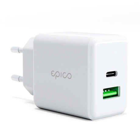 Epico Pro 2.0 Vægoplader PD 38W med USB-C & USB-A - Hvid