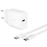 Epico Vægoplader PD 20W m. USB-C til USB-C Kabel - Hvid