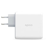 Epico Vægoplader PD 100W GaN m. 2 x USB-C & 1 x USB-A - Hvid