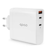 Epico Vægoplader PD 140W GaN m. 2 x USB-C & 1 x USB-A - Hvid