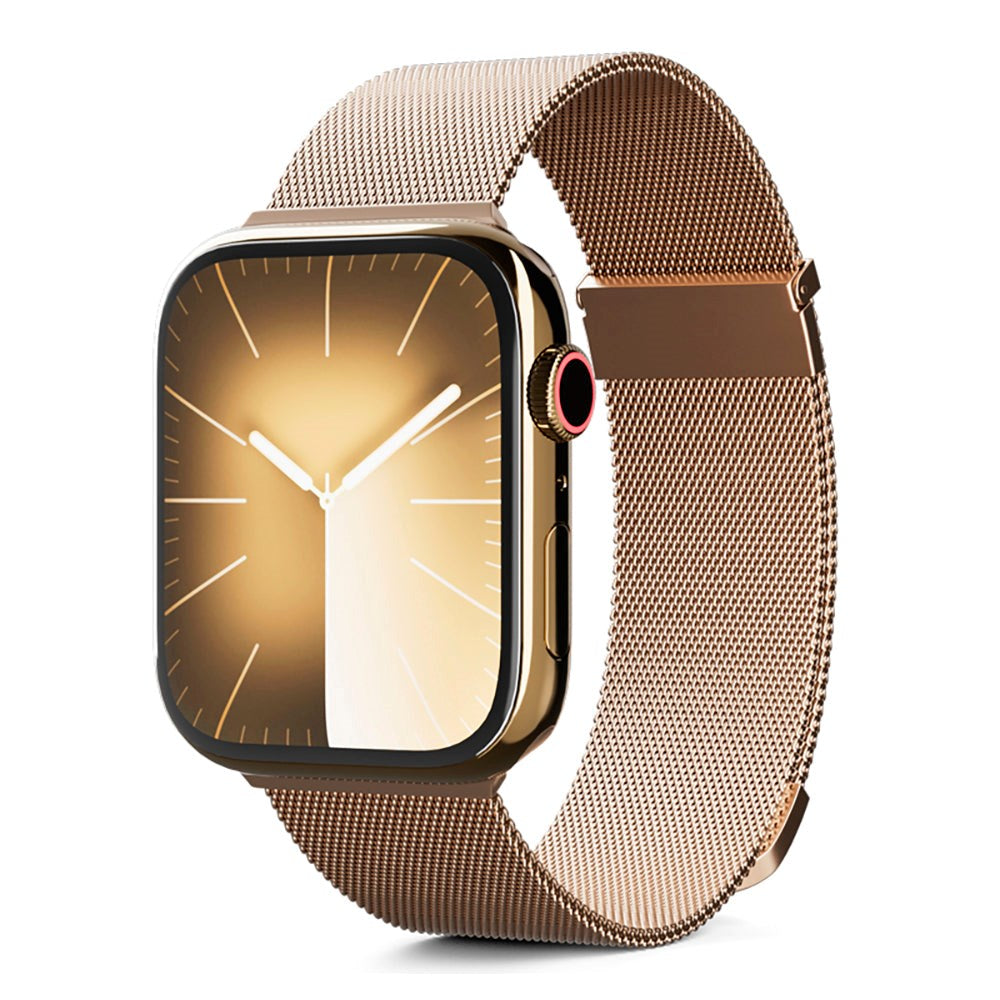 Apple Watch (42/44/SE/45/46/49mm) Epico Milanese+ (Plus) Rem i Rustfri Stål - Gold