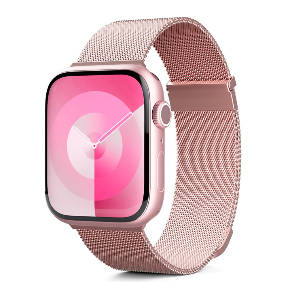Apple Watch (42/44/SE/45/46/49mm) Epico Milanese+ (Plus) Rem i Rustfri Stål - Rose Gold - (DEMO)