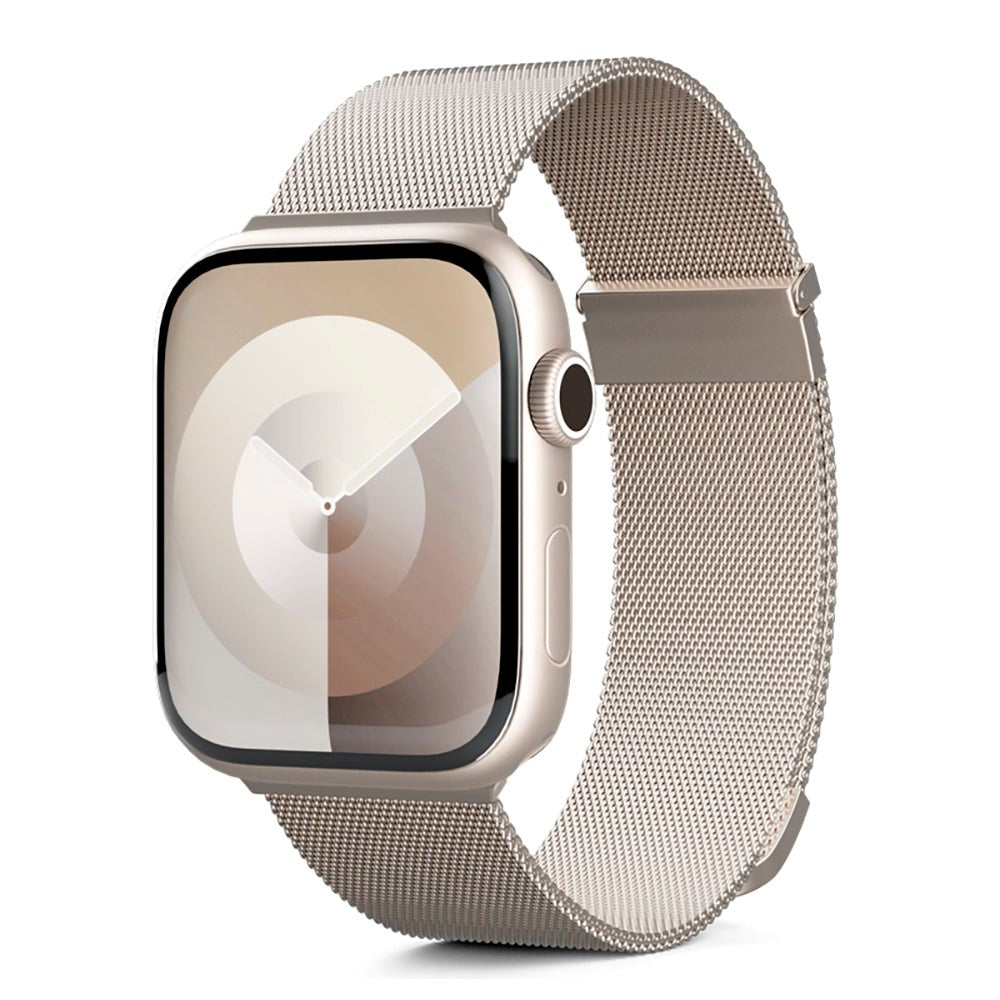 Apple Watch (38/40/SE/41/42mm) Epico Milanese+ (Plus) Rem i Rustfri Stål - Starlight