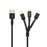 Epico 3in1 Multi Kabel - USB-C / Lightning / Micro USB - Sort