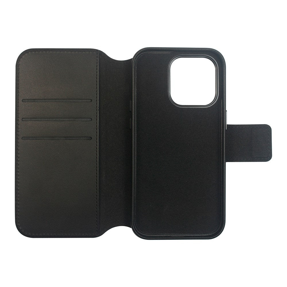 eSTUFF iPhone 16 Plus INFINITE MILAN Kunstlæder Flip Cover - MagSafe Kompatibel - Sort