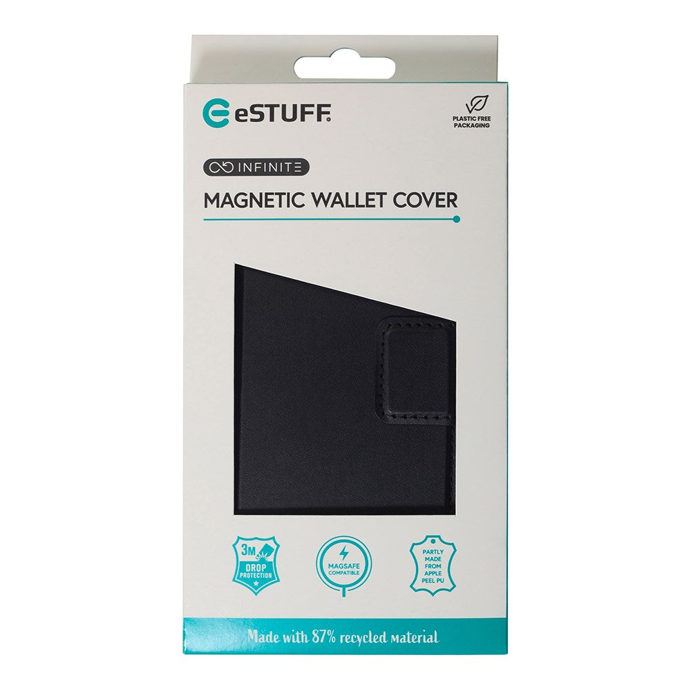 eSTUFF iPhone 16 Pro Max INFINITE MILAN Kunstlæder Flip Cover - MagSafe Kompatibel - Sort