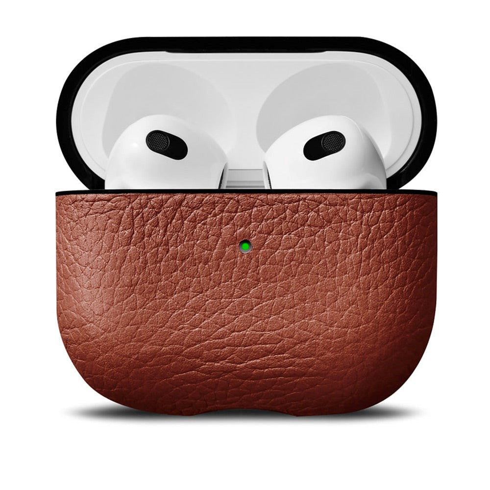 Woolnut AirPods (3. gen.) Ægte Læder Cover - Brun