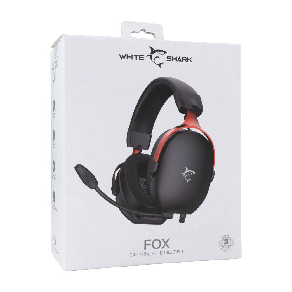 White Shark FOX Gaming Headset - Over-Ear - Sort