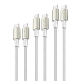 4smarts USB-C til USB-C 60W PremiumCord - 3x USB-C til USB-C Kabel m. USB-C Adapter & Forlænger - Hvid