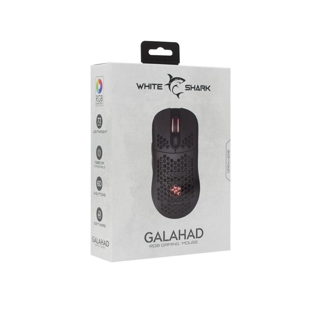 White Shark GALAHAD 6D / 7200 DPI Gaming Mus - Sort