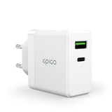 Epico Vægoplader PD 65W GaN med USB-C & USB-A - Hvid