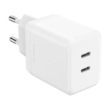 Upström ËSSENTIALS PD 35W GaN Genanvendt Plastik Vægoplader m. 2 x USB-C - Hvid