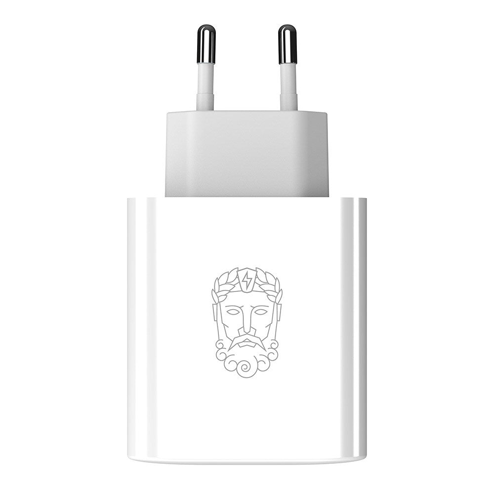 Upström Cirkulär 65W PD Bæredygtig Vægoplader m. USB-C & USB-A - Hvid