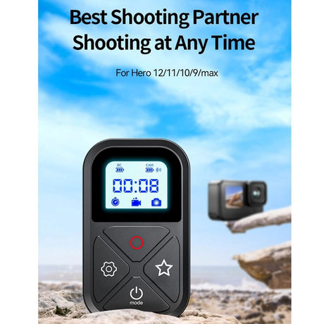 TELESIN Fjernbetjening til GoPro Hero 8 / 9 / 10 / 11 / 12 / 13 / Max eller Smartphones - Sort