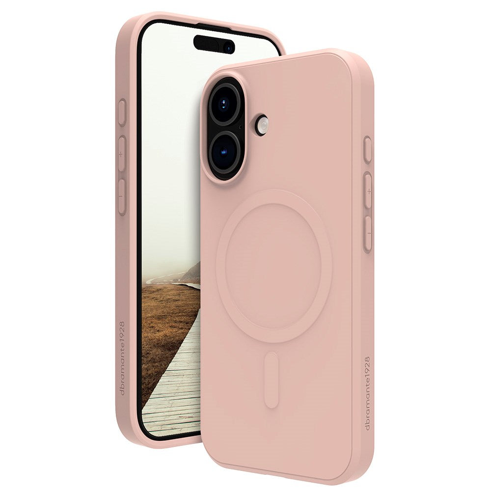 dbramante1928 iPhone 16 Greenland Bagside Cover - 100% Genbrugsplast - MagSafe Kompatibel - Pink Sand