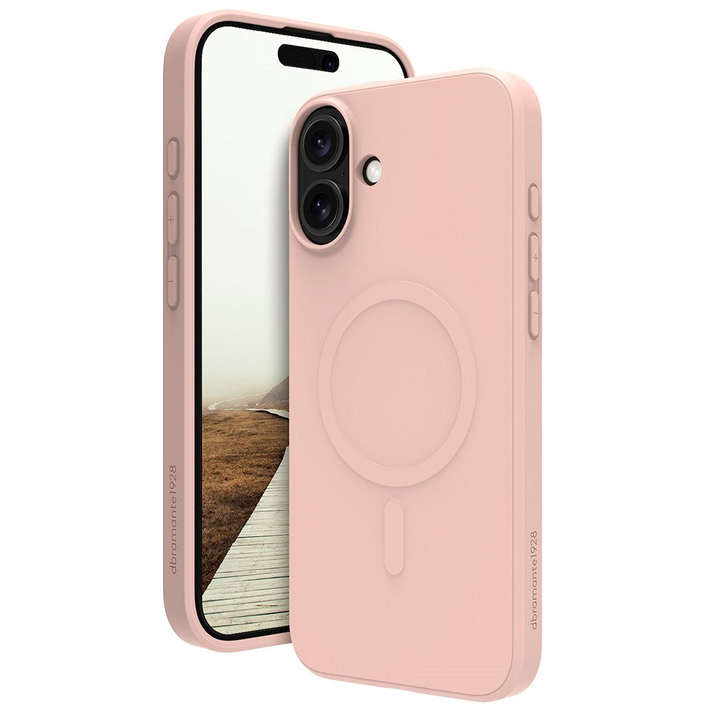 dbramante1928 iPhone 16 Plus Greenland Bagside Cover - 100% Genbrugsplast - MagSafe Kompatibel - Pink Sand