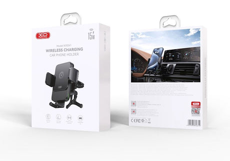 XO WX041 Mobilholder til Bil - Trådløs Opladning (15W) - Sort