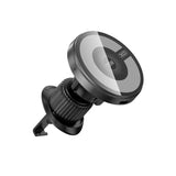 XO CX025 Magnetisk Mobilholder til Bil m. 15W Trådløs Opladning - Ventilation - MagSafe Kompatibel - Sort