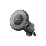 XO CX025 Magnetisk Mobilholder til Bil m. 15W Trådløs Opladning - Ventilation - MagSafe Kompatibel - Sort