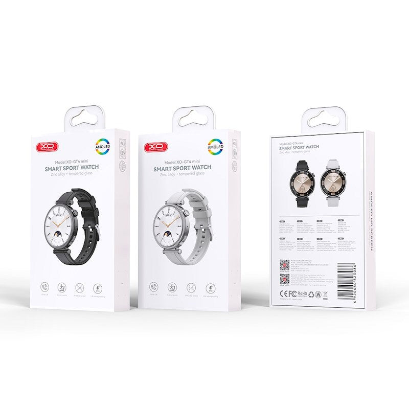 XO GT4 Mini Smartwatch - Udskiftelige Urskiver - Sort