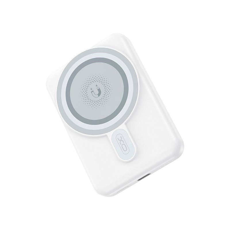 XO Magnetisk Powerbank med m. USB-C Port - 20W - 10.000mAh - Ståfunktion - Hvid