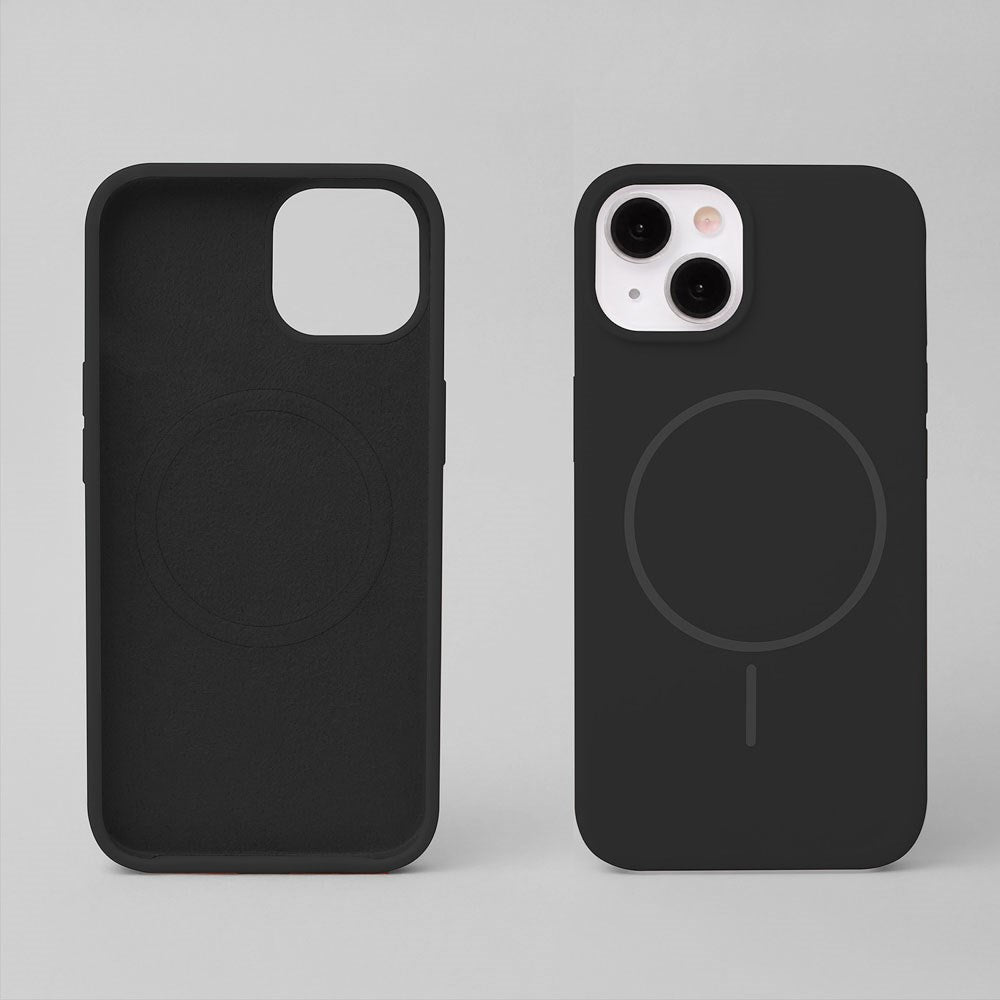 iPhone 15 Silicone Thin Bagside Cover - MagSafe Kompatibel - Sort