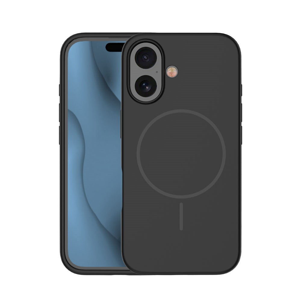 iPhone 16 Plus Silicone Thin Bagside Cover - MagSafe Kompatibel - Sort