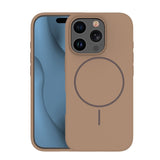 iPhone 15 Silicone Thin Mobil Cover - MagSafe Kompatibel - Brun