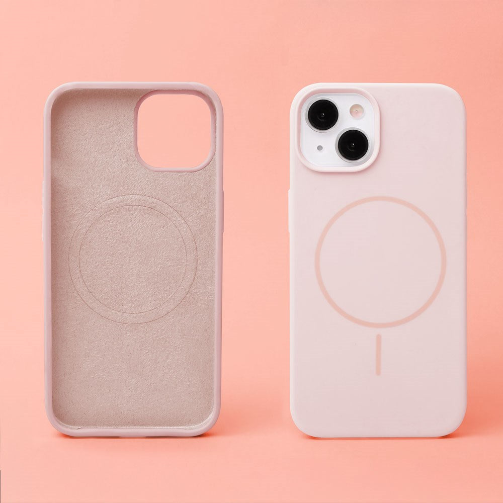 iPhone 16 Plus Silicone Thin Bagside Cover - MagSafe Kompatibel - Lyserød