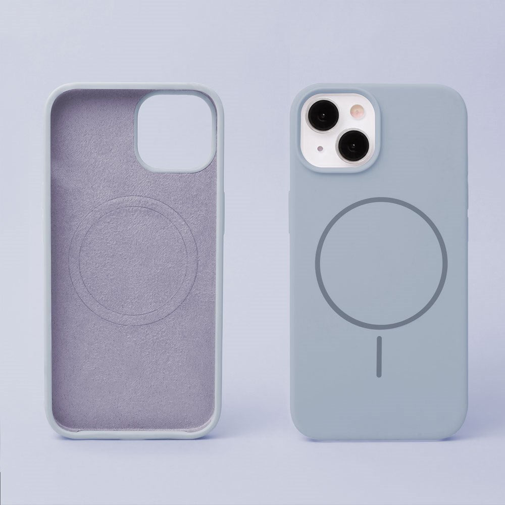 iPhone 16 Silicone Thin Bagside Cover - MagSafe Kompatibel - Lyseblå