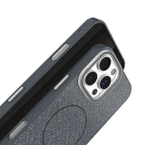 iPhone 15 Glitter Thin Mobil Cover - MagSafe Kompatibel - Sort